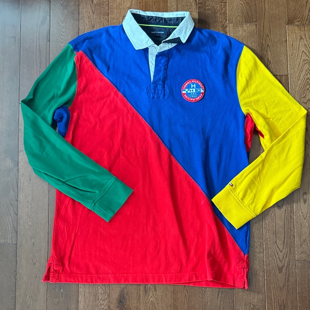 RARE Vintage Tommy Hilfiger Colorblock Rugby Shirt - Sailing Edition